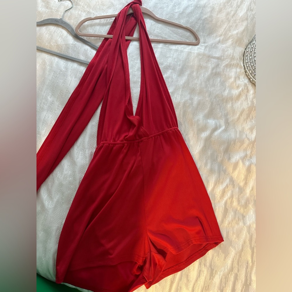 Halter shorts romper